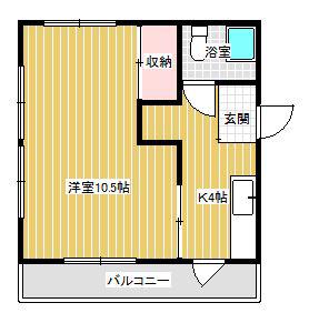 神宮Nコーポ(1K/3階)の間取り写真