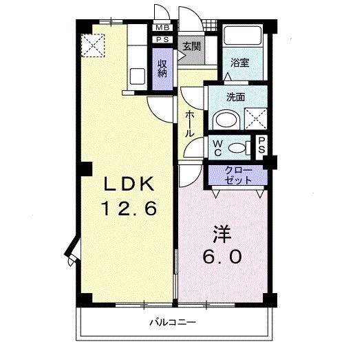 グラン・カメリア(1LDK/2階)の間取り写真