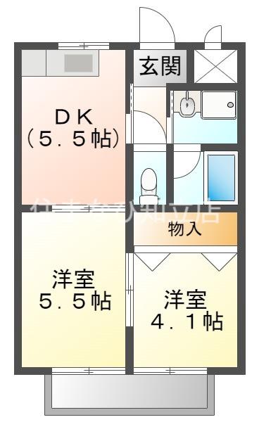 コートエンジェル(2DK/1階)の間取り写真