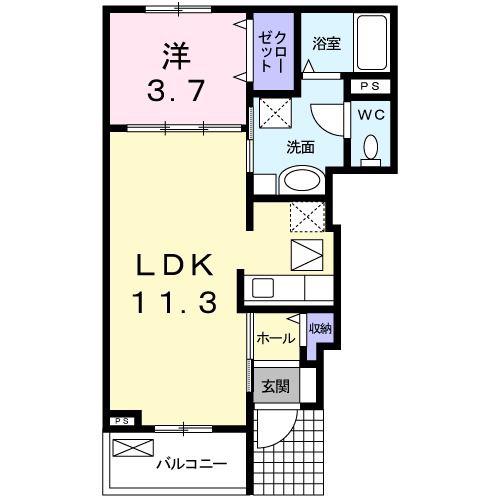 メゾン・ハピネII(1LDK/1階)の間取り写真