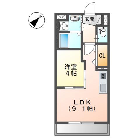 サンステージ(1LDK/3階)の間取り写真