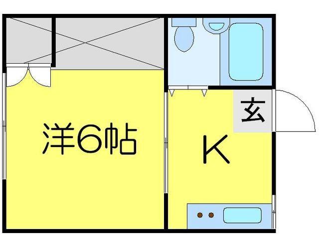 ツインテラス(1K/1階)の間取り写真