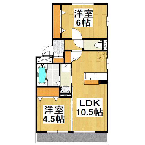 モントレゾール(2LDK/1階)の間取り写真