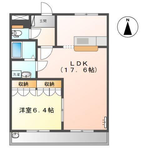 ステイブル円座II(1LDK/1階)の間取り写真