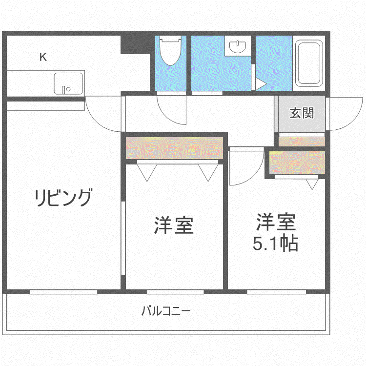AGITO北ノ沢(2LDK/4階)の間取り写真