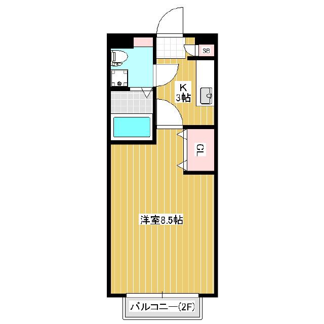 ハイツたんぽぽ(1K/2階)の間取り写真