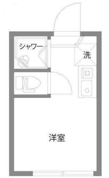 グレースリーブル(ワンルーム/1階)の間取り写真