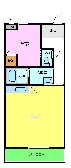 サンライズ(1LDK/1階)の間取り写真
