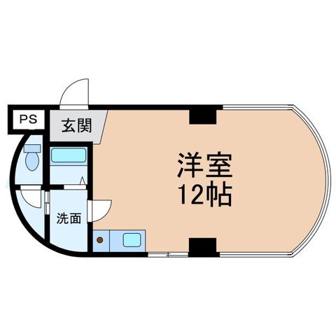 グランメール北島(ワンルーム/2階)の間取り写真