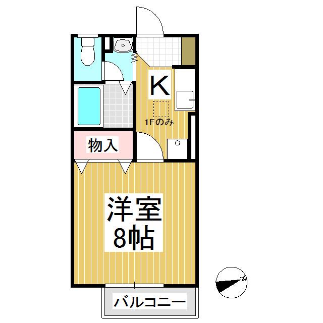 セトル岡村(1K/2階)の間取り写真