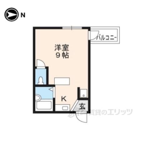 プレアール滋賀追分(ワンルーム/2階)の間取り写真