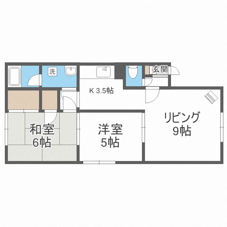 ローズハイツ(2LDK/2階)の間取り写真