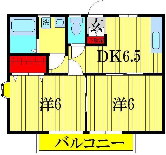 ガーデンハイムKI(2DK/2階)の間取り写真