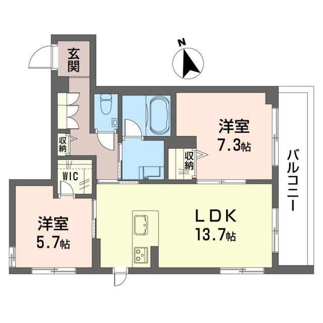 ソレイユ ルヴァン(2LDK/3階)の間取り写真