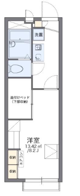 レオパレスソレーユII(1K/2階)の間取り写真