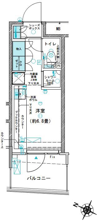 コムレジ赤羽 学生棟(ワンルーム/5階)の間取り写真