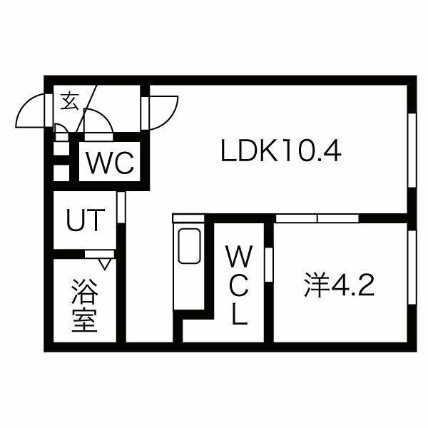 BONHEUR栄通(1LDK/3階)の間取り写真