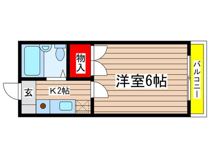 WJ・W-11ビル(1K/2階)の間取り写真