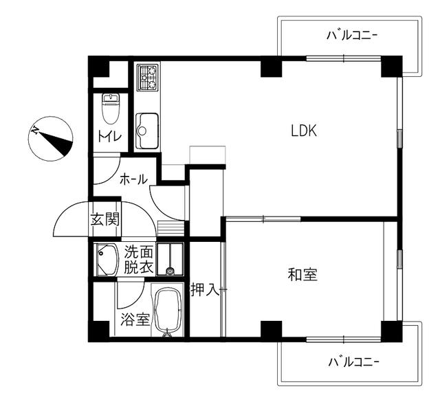 サクセスミニアム(1LDK/4階)の間取り写真