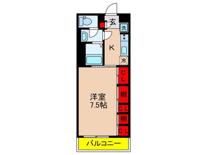 リブリ・カーロポンテ(1K/2階)の間取り写真