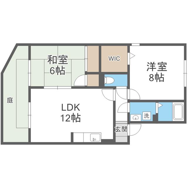 セジュール諸岡(2LDK/1階)の間取り写真