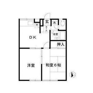 サンウッドI(2DK/2階)の間取り写真