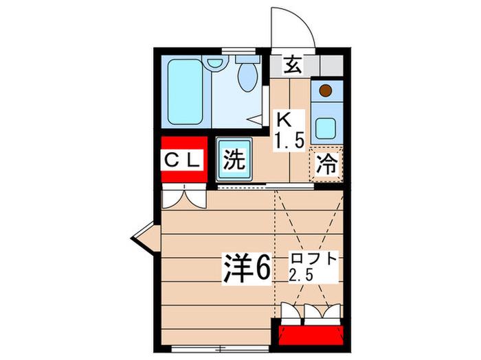 東急東横線 日吉駅(神奈川) 徒歩4分 2階建 築37年(1K/2階)の間取り写真