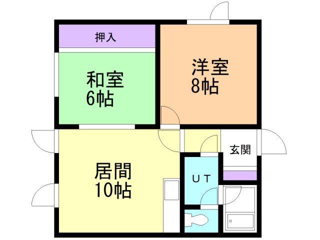 ハッピーハイツII(2LDK/1階)の間取り写真