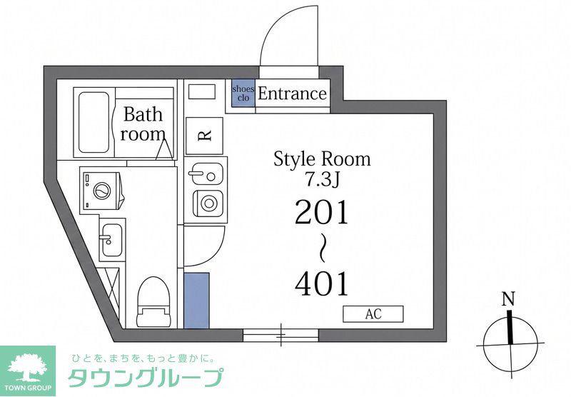 ラターシュ町屋(ワンルーム/3階)の間取り写真