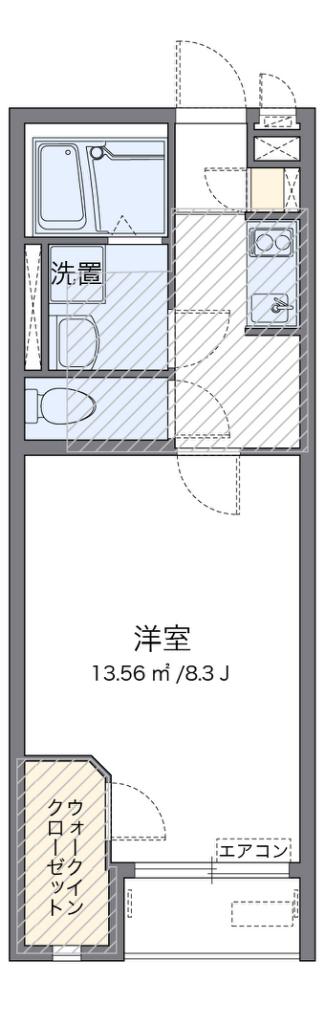 ミランダル シエル II(1K/1階)の間取り写真