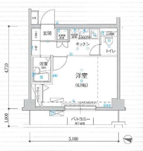 リヴシティ新宿壱番館(1K/5階)の間取り写真