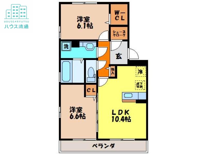 メゾン・ド・ボヌール(2LDK/2階)の間取り写真