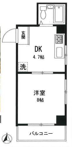 パーソナルハイツ池袋(1DK/3階)の間取り写真