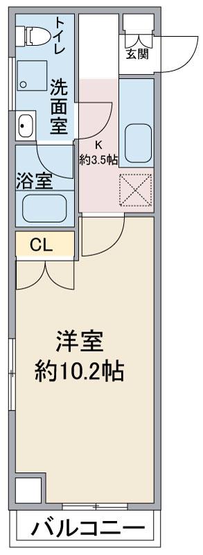 京成本線 青砥駅 徒歩12分 4階建 築21年(1K/2階)の間取り写真