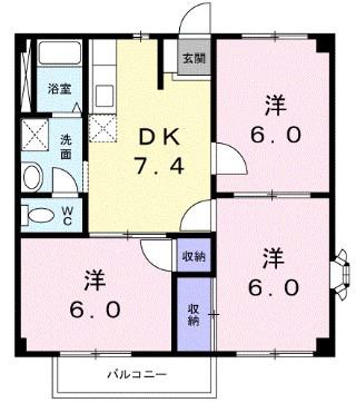 ニューシティオオタA(3DK/2階)の間取り写真
