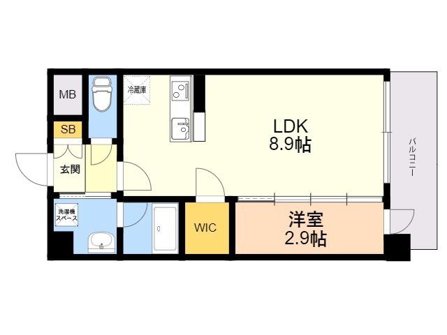 LINK CASA 小戸(1LDK/5階)の間取り写真
