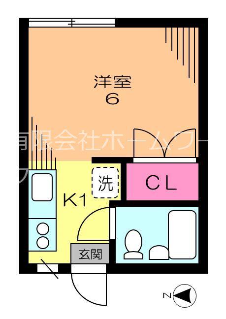 メゾン曙(1K/2階)の間取り写真