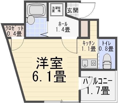 PORTO FURIO SENJU(1K/3階)の間取り写真