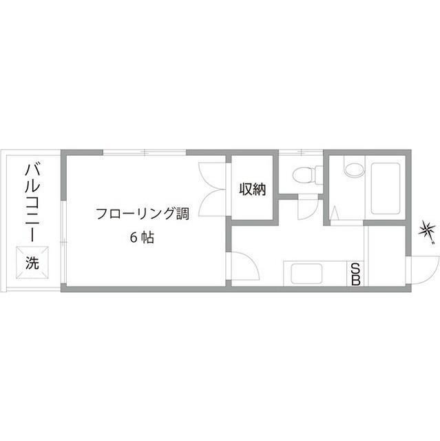 コーポニューリバー7(1K/2階)の間取り写真