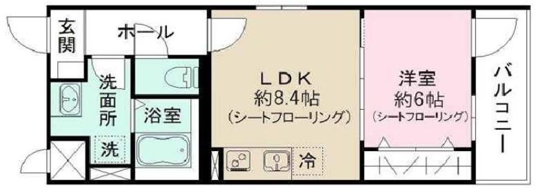 コスモヒルズ(1LDK/4階)の間取り写真