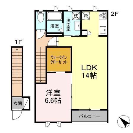 レジデンス夏見(1LDK/2階)の間取り写真
