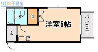 プティメゾン花屋敷(ワンルーム/1階)の間取り写真