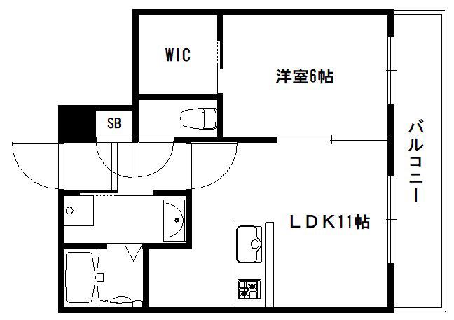CONOIE高瀬川(1LDK/3階)の間取り写真