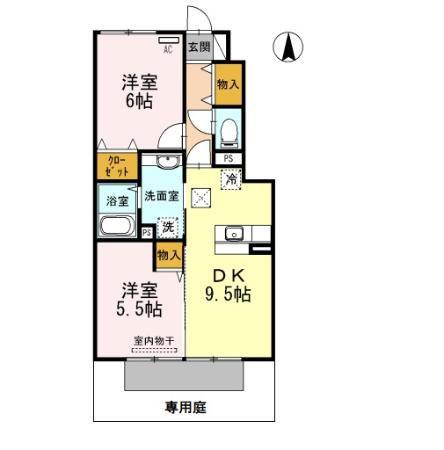 AVANCEKEI(2DK/1階)の間取り写真