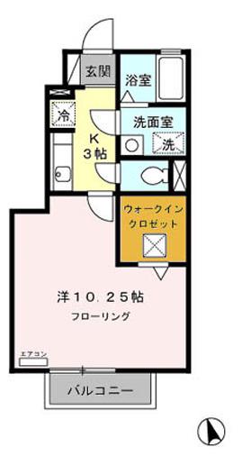 エトワール(1K/1階)の間取り写真