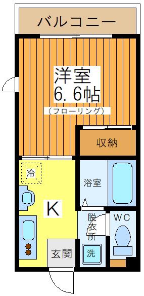グランピア桜上水(1K/2階)の間取り写真