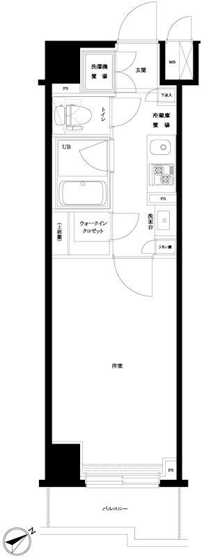 ルーブル南馬込参番館(1K/6階)の間取り写真
