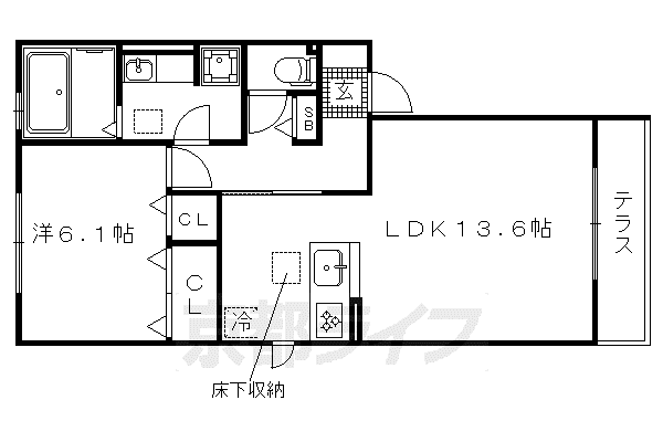 プレシャスファミリー北山(1LDK/1階)の間取り写真