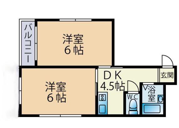 モデラート(2K/4階)の間取り写真