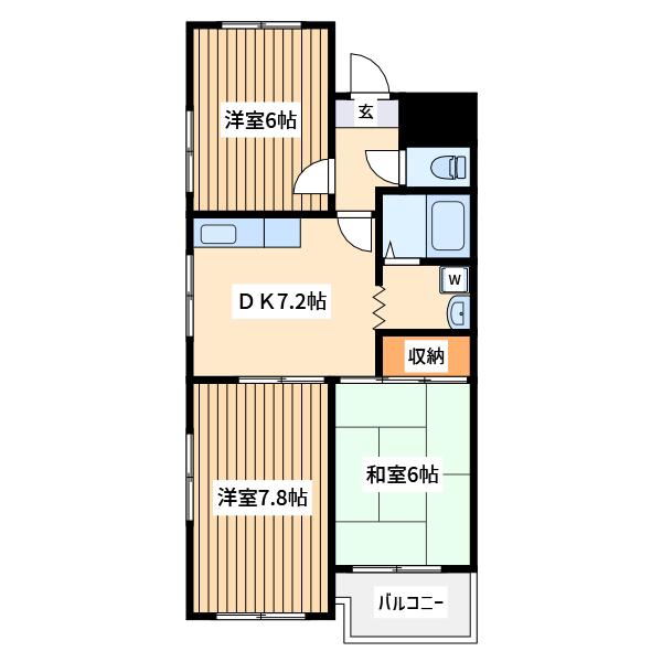 シティフォーラム溝の口(3DK/5階)の間取り写真